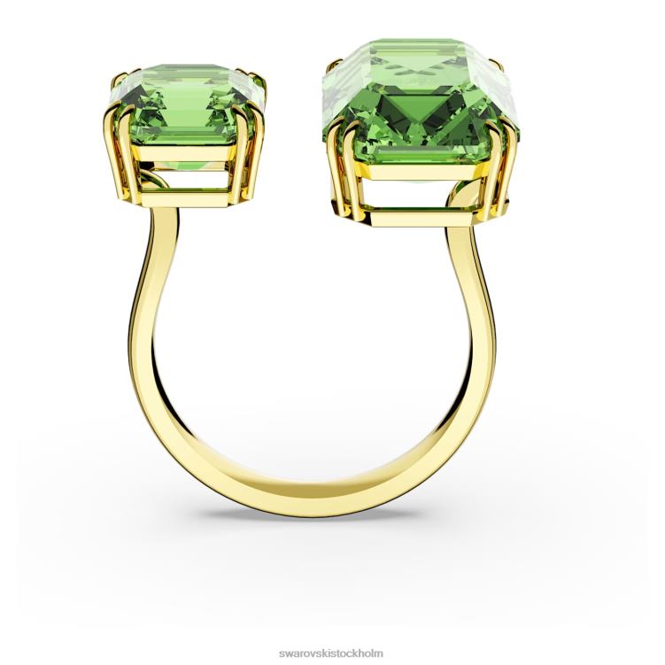 Swarovski millenia öppen ring P28L1040 Smycken oktagonslipad, grön, guldfärgad