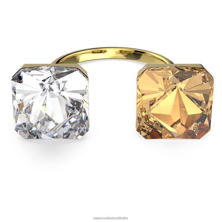 Swarovski ortyx öppen ring P28L1065 Smycken pyramidskuren, gul, guldfärgad