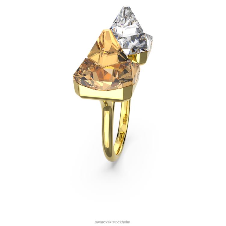 Swarovski ortyx öppen ring P28L1065 Smycken pyramidskuren, gul, guldfärgad