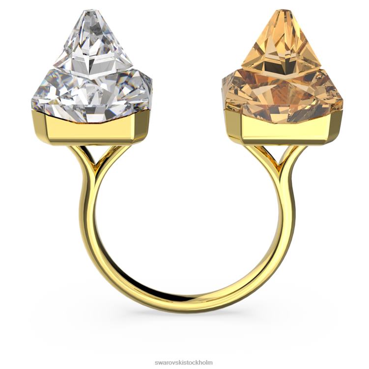 Swarovski ortyx öppen ring P28L1065 Smycken pyramidskuren, gul, guldfärgad