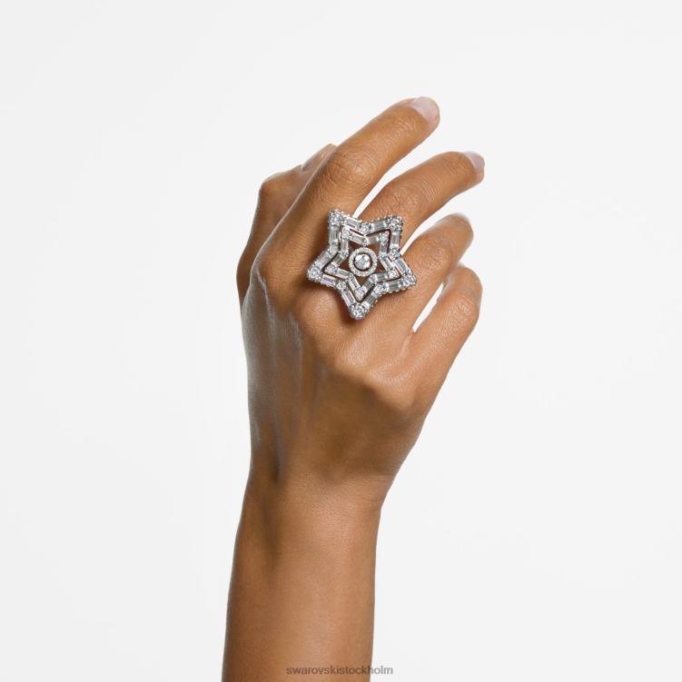 Swarovski stella cocktailring P28L1066 Smycken blandade snitt, stjärna, vit, rodiumpläterad