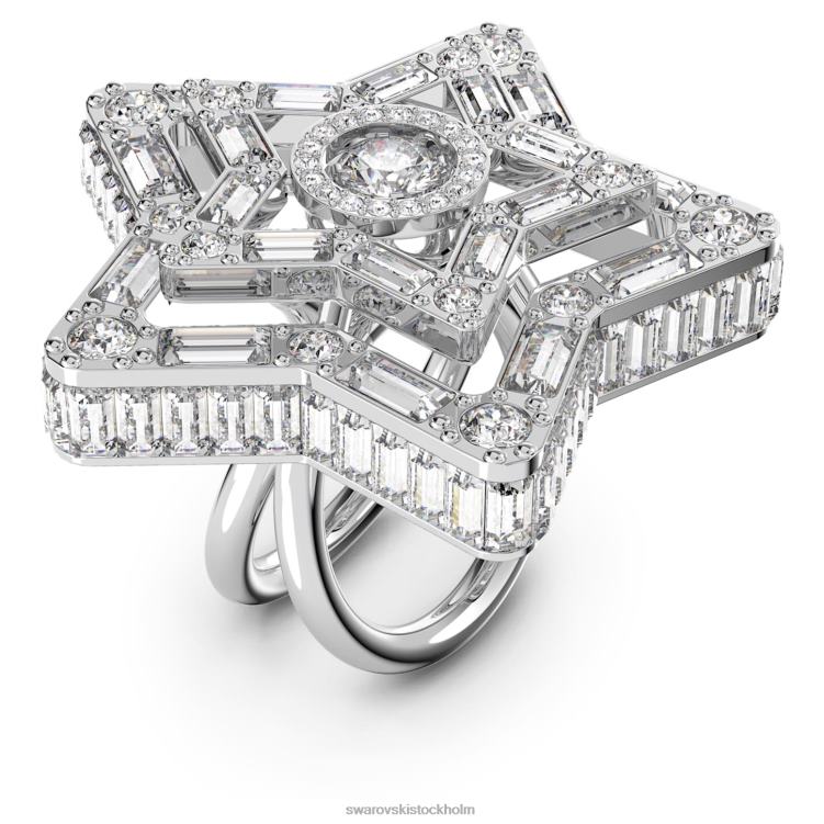 Swarovski stella cocktailring P28L1066 Smycken blandade snitt, stjärna, vit, rodiumpläterad