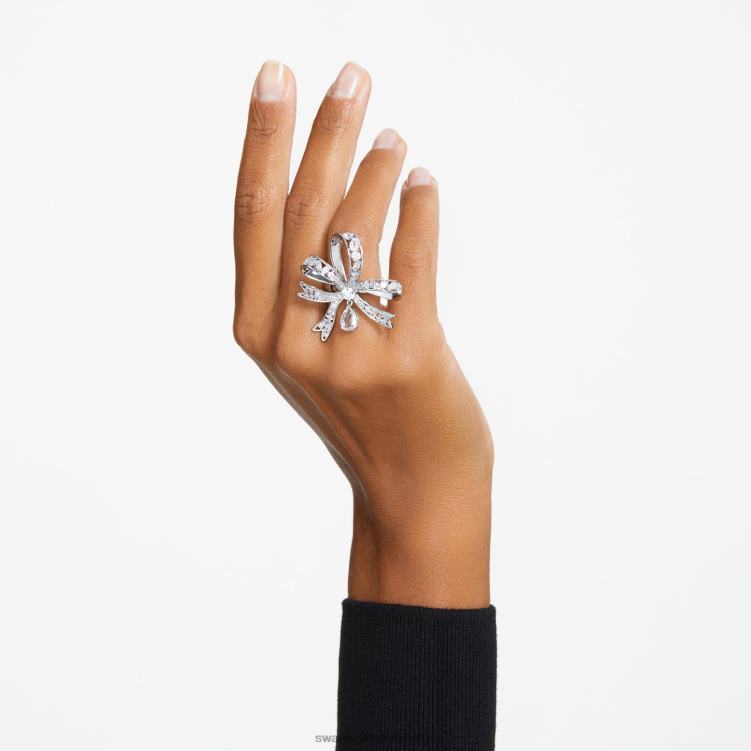 Swarovski volta cocktailring P28L1067 Smycken rosett, vit, rodiumpläterad