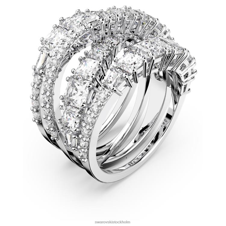 Swarovski vrid omslagsring P28L1030 Smycken blandade snitt, vita, rodiumpläterade