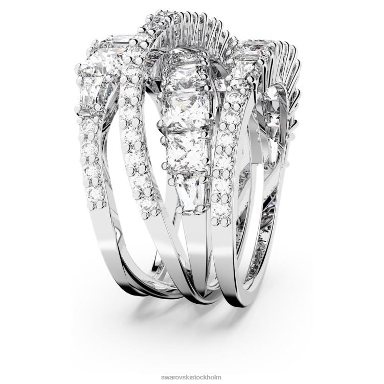 Swarovski vrid omslagsring P28L1030 Smycken blandade snitt, vita, rodiumpläterade