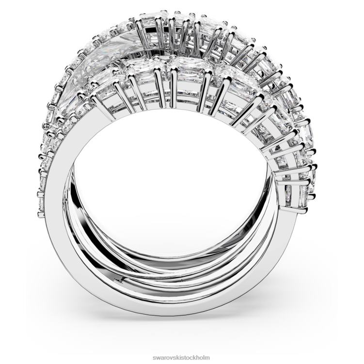 Swarovski vrid omslagsring P28L1030 Smycken blandade snitt, vita, rodiumpläterade