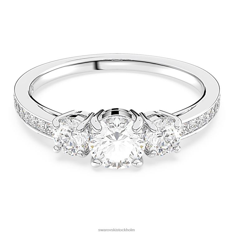 Swarovski locka trilogi ring P28L977 Smycken rund skuren, vit, rodiumpläterad