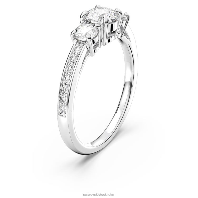 Swarovski locka trilogi ring P28L977 Smycken rund skuren, vit, rodiumpläterad