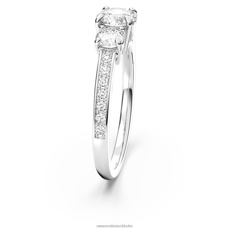 Swarovski locka trilogi ring P28L977 Smycken rund skuren, vit, rodiumpläterad