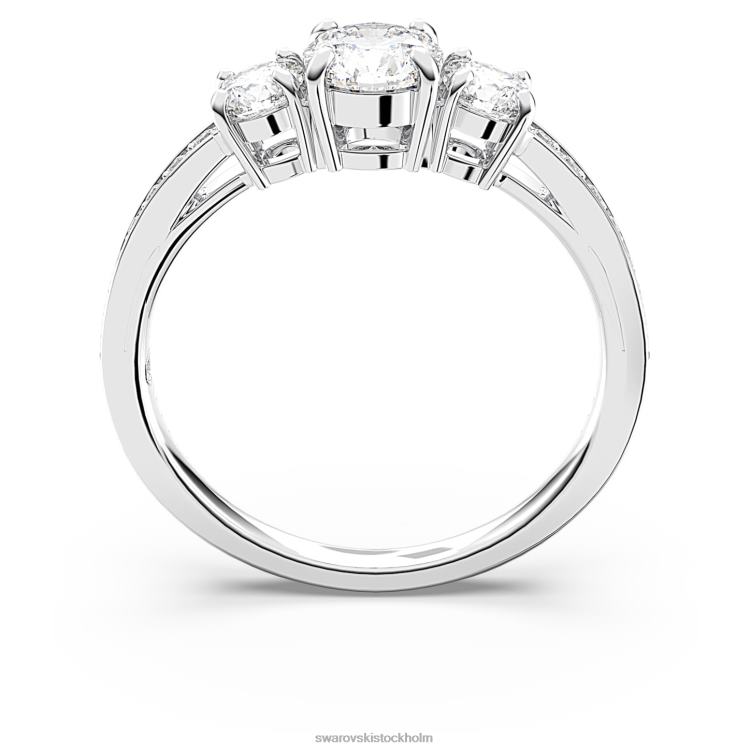 Swarovski locka trilogi ring P28L977 Smycken rund skuren, vit, rodiumpläterad