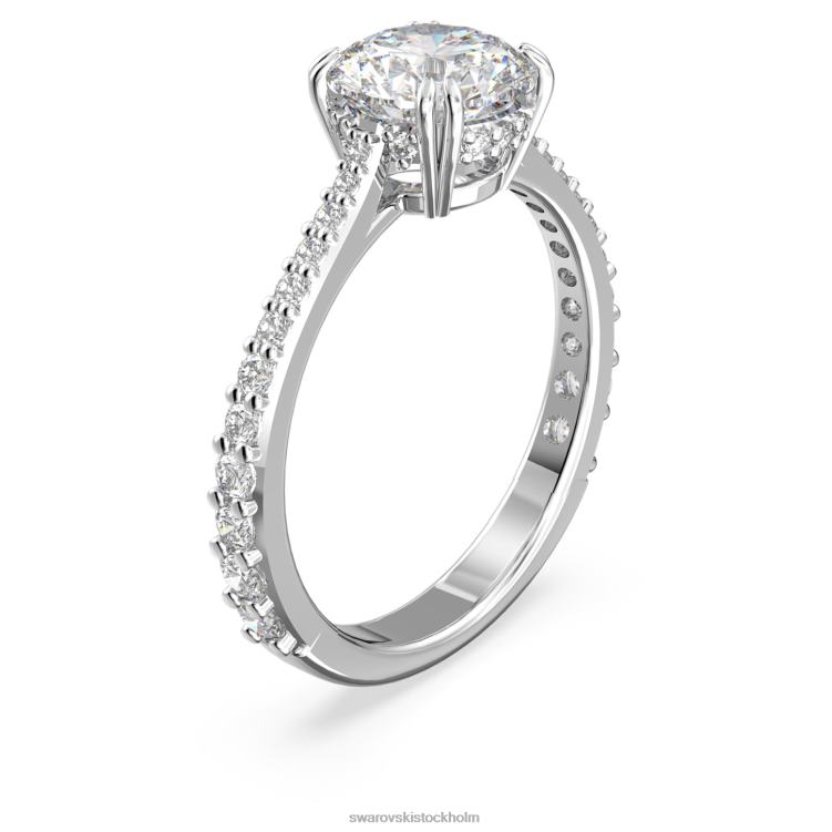 Swarovski konstella ring P28L384 Smycken princess cut, vit, rodiumpläterad