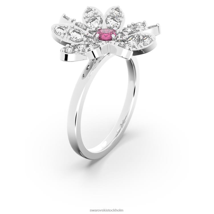 Swarovski evig blomsterring P28L1097 Smycken blomma, rosa, blandad metallfinish