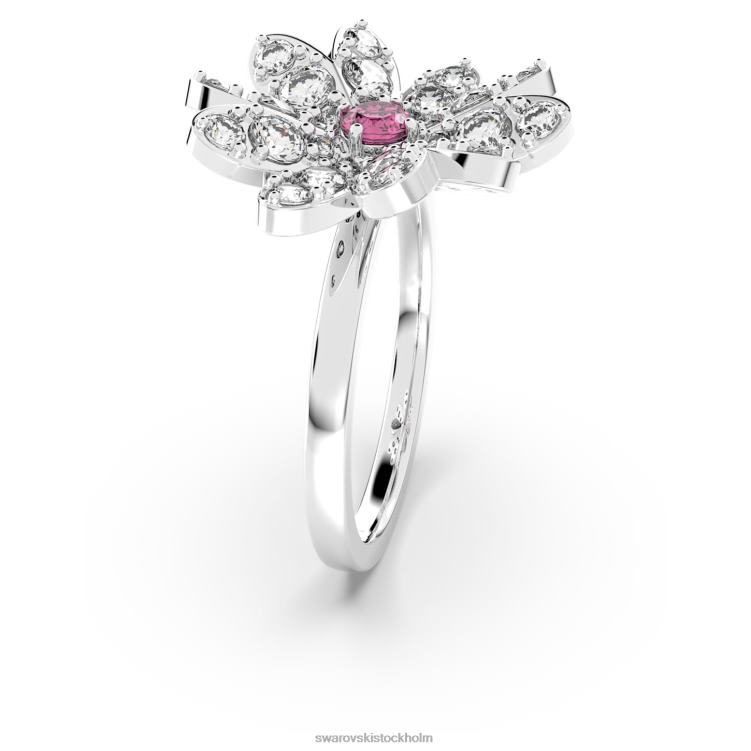 Swarovski evig blomsterring P28L1097 Smycken blomma, rosa, blandad metallfinish