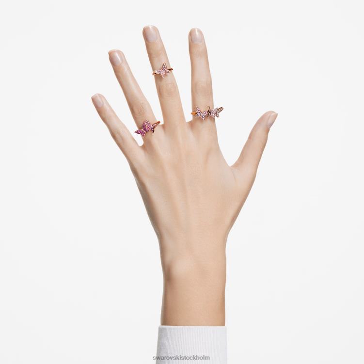 Swarovski lilia ring P28L1091 Smycken fjäril, rosa, roséguld pläterad