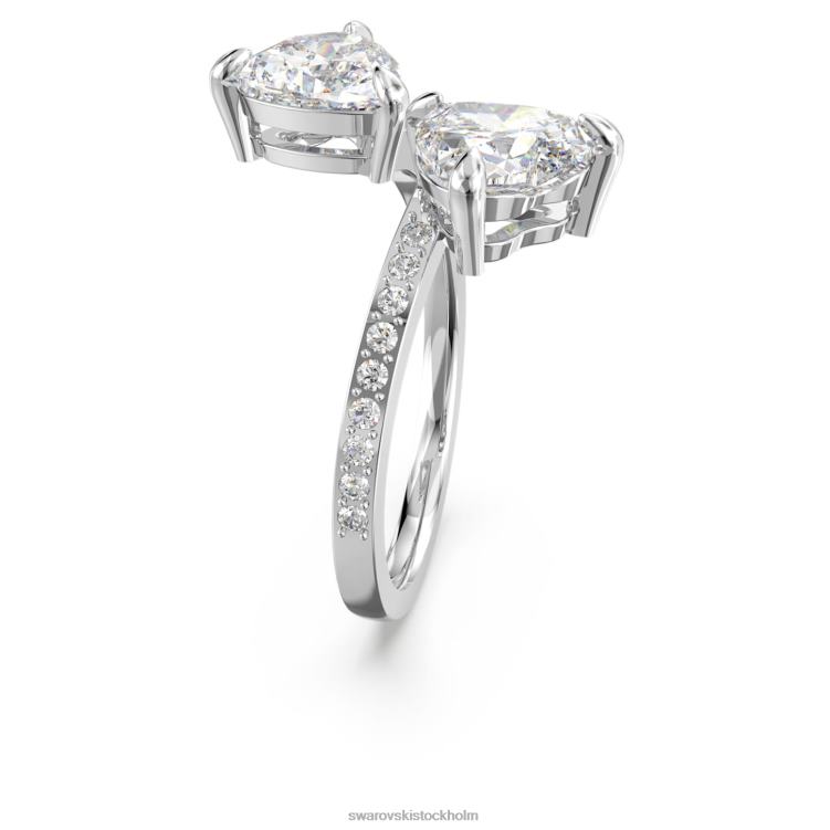 Swarovski locka själ öppen ring P28L1092 Smycken hjärta, vit, rodiumpläterad