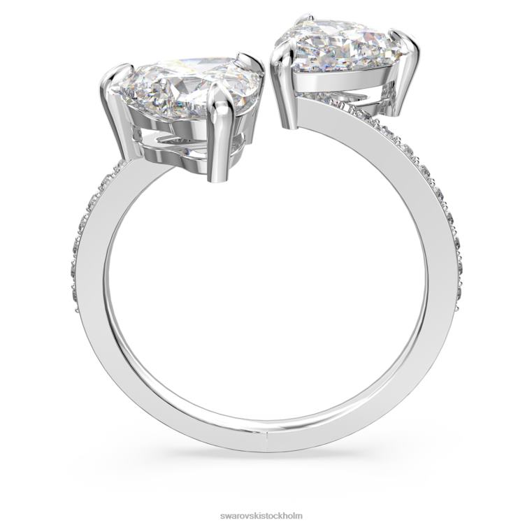 Swarovski locka själ öppen ring P28L1092 Smycken hjärta, vit, rodiumpläterad
