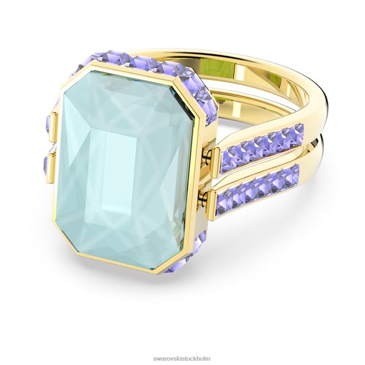 Swarovski orbita ring P28L1083 Smycken oktagonslipad, flerfärgad, guldfärgad