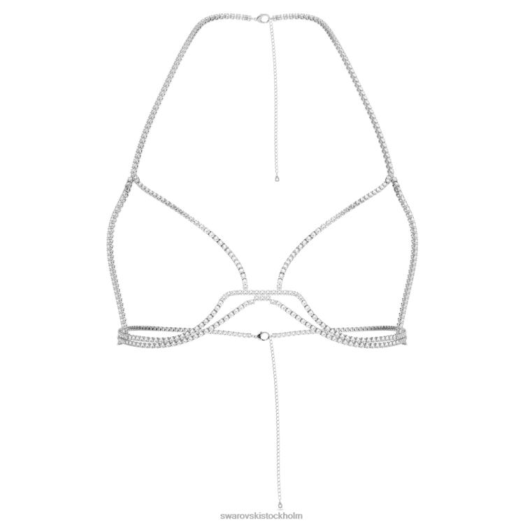 Swarovski millenia kroppskedja P28L1491 Smycken rund skuren, vit, rodiumpläterad