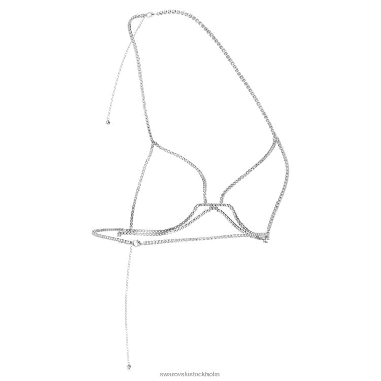 Swarovski millenia kroppskedja P28L1491 Smycken rund skuren, vit, rodiumpläterad