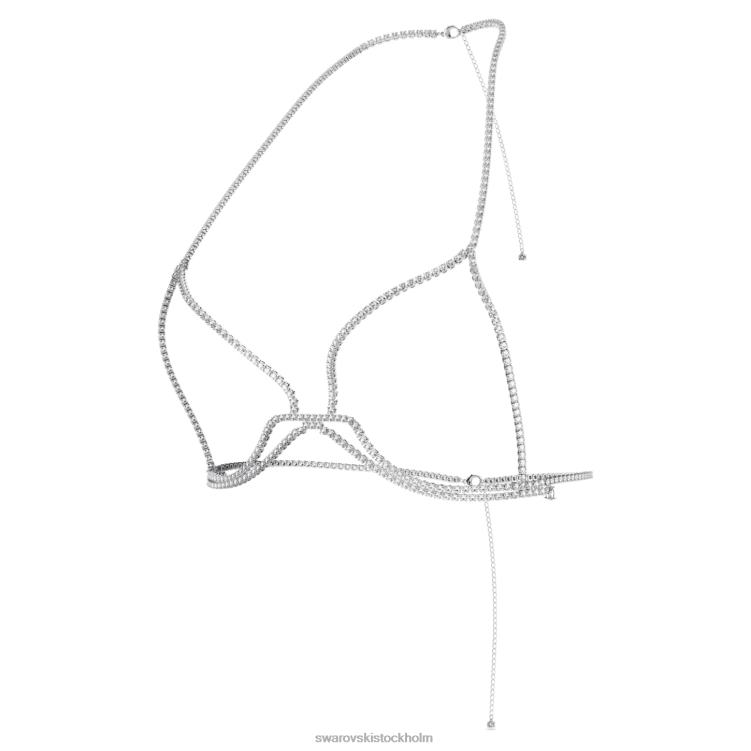 Swarovski millenia kroppskedja P28L1491 Smycken rund skuren, vit, rodiumpläterad