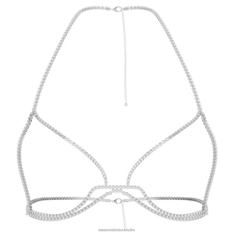 Swarovski millenia kroppskedja P28L1491 Smycken rund skuren, vit, rodiumpläterad