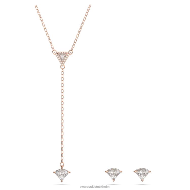Swarovski Ortyx set P28L387 Smycken triangelslipad, vit, pläterad i roséguld