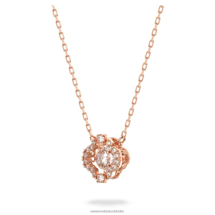 Swarovski glittrande dansuppsättning P28L411 Smycken blandade snitt, klöver, vit, roséguld pläterad