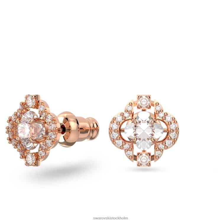 Swarovski glittrande dansuppsättning P28L411 Smycken blandade snitt, klöver, vit, roséguld pläterad