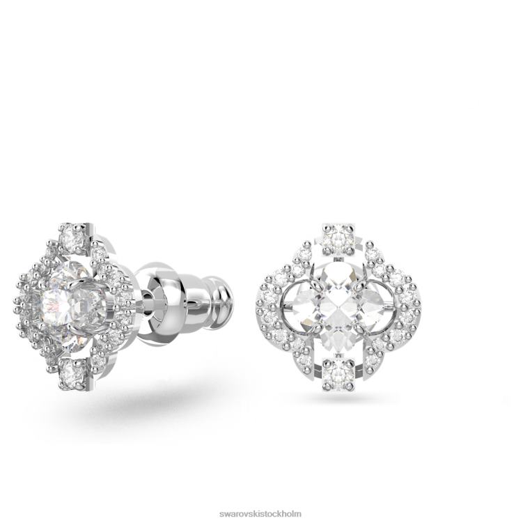Swarovski glittrande dansuppsättning P28L415 Smycken blandade snitt, klöver, vit, rodiumpläterad