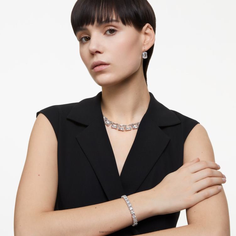 Swarovski millennieuppsättning P28L378 Smycken blandade snitt, vita, rodiumpläterade