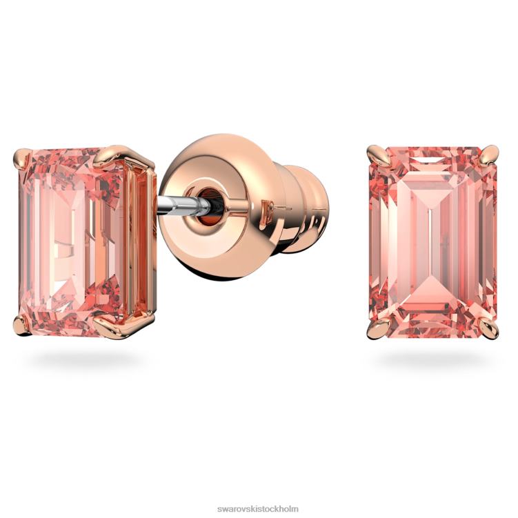 Swarovski millennieuppsättning P28L393 Smycken octagon cut, rosa, roséguld pläterad