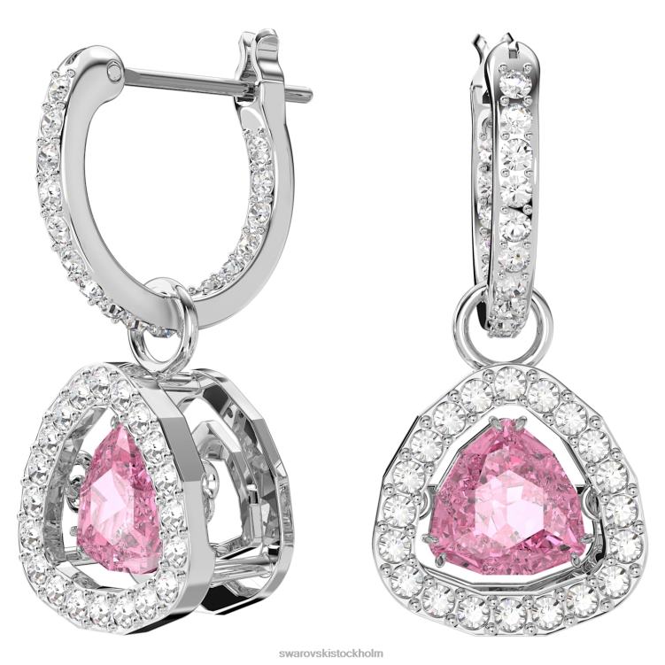 Swarovski millennieuppsättning P28L407 Smycken triljantskuren, rosa, rodiumpläterad