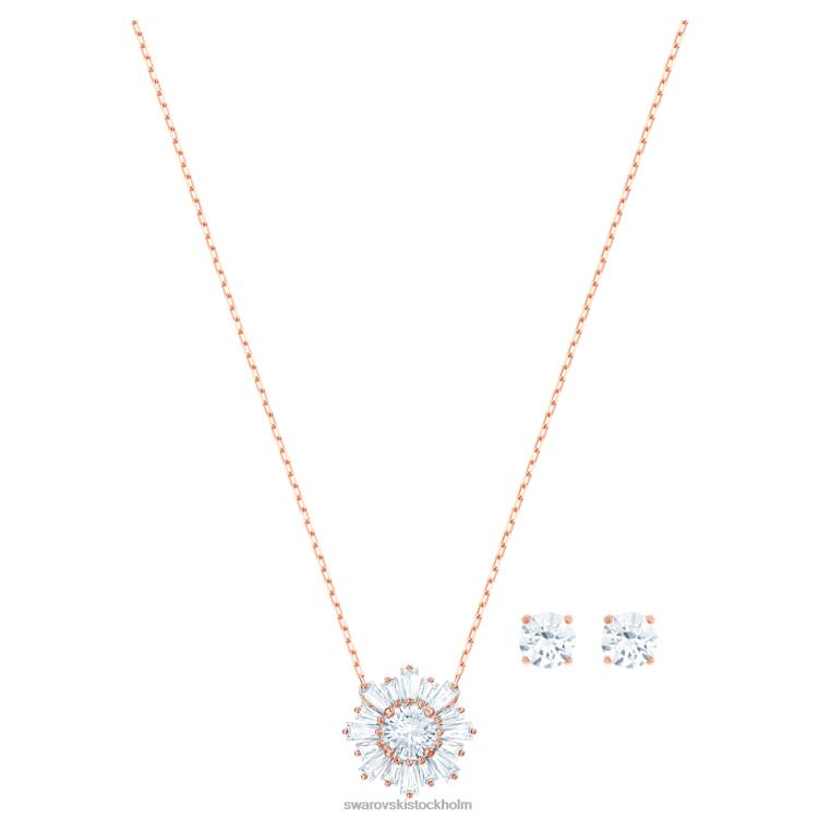 Swarovski solskensuppsättning P28L375 Smycken vit, roséguld pläterad