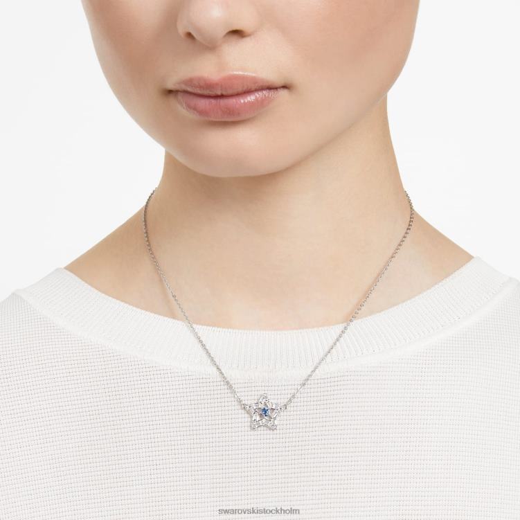 Swarovski stella set P28L408 Smycken blandade snitt, stjärna, blå, rodiumpläterad