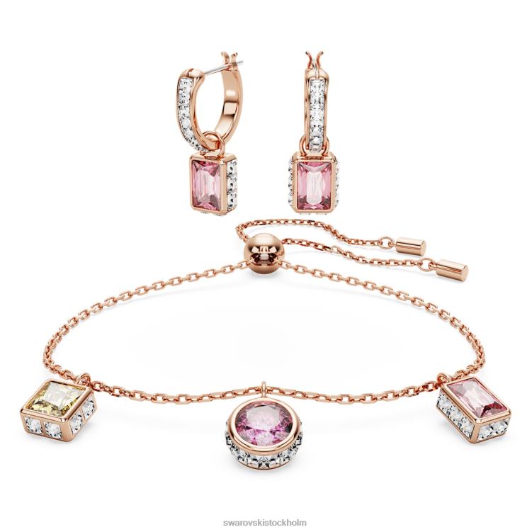 Swarovski stilla set P28L403 Smycken blandade snitt, flerfärgade, roséguld pläterade