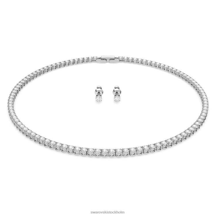 Swarovski tennis deluxe set P28L412 Smycken rund skuren, vit, rodiumpläterad