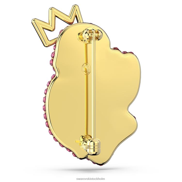 Swarovski pop svan brosch P28L1100 Tillbehör svan, rosa, guldfärgad