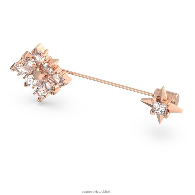 Swarovski stella brosch P28L1102 Tillbehör kite cut, stjärna, vit, roséguld pläterad