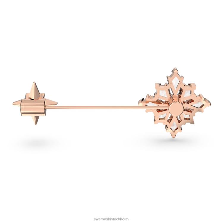 Swarovski stella brosch P28L1102 Tillbehör kite cut, stjärna, vit, roséguld pläterad