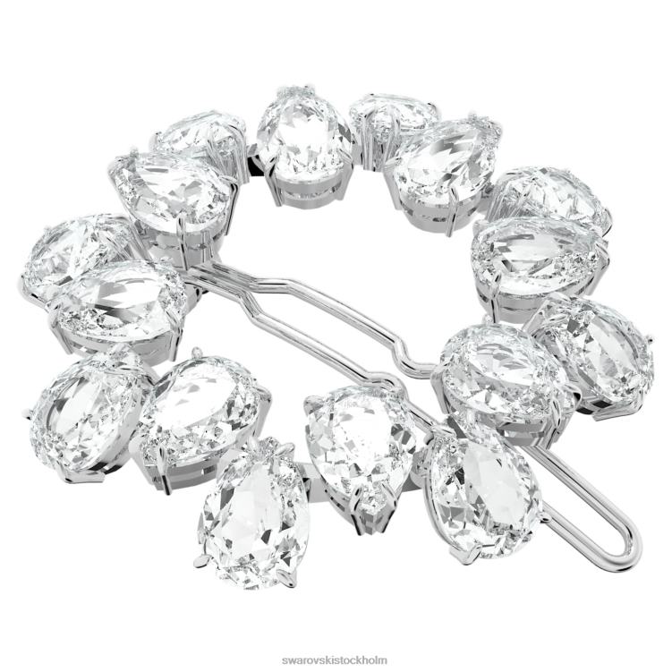 Swarovski hårklämma P28L1471 Tillbehör päronskuren, vit, rodiumpläterad