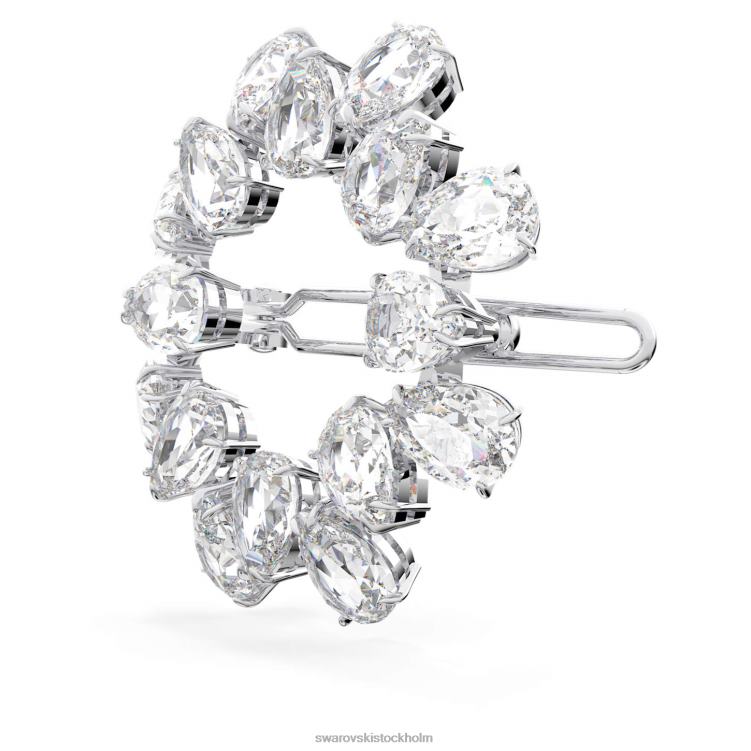 Swarovski hårklämma P28L1471 Tillbehör päronskuren, vit, rodiumpläterad