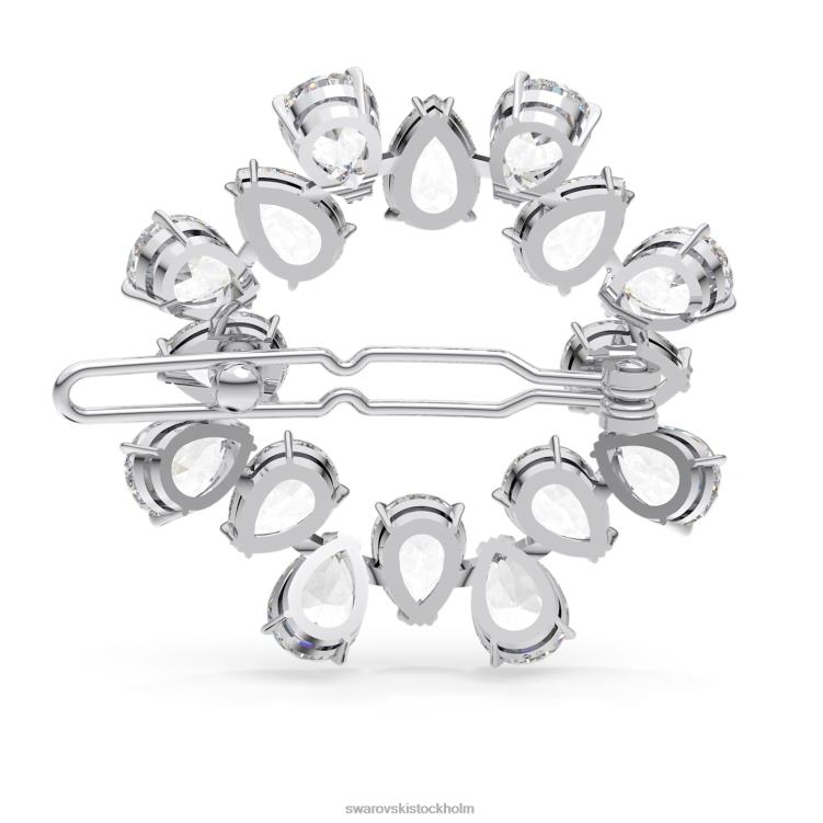 Swarovski hårklämma P28L1471 Tillbehör päronskuren, vit, rodiumpläterad