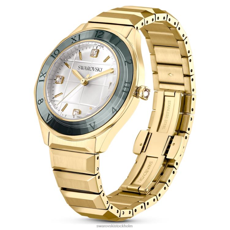 Swarovski 37mm klocka P28L1145 Tillbehör schweizisk tillverkad, metallarmband, guldton, guldfärgad finish