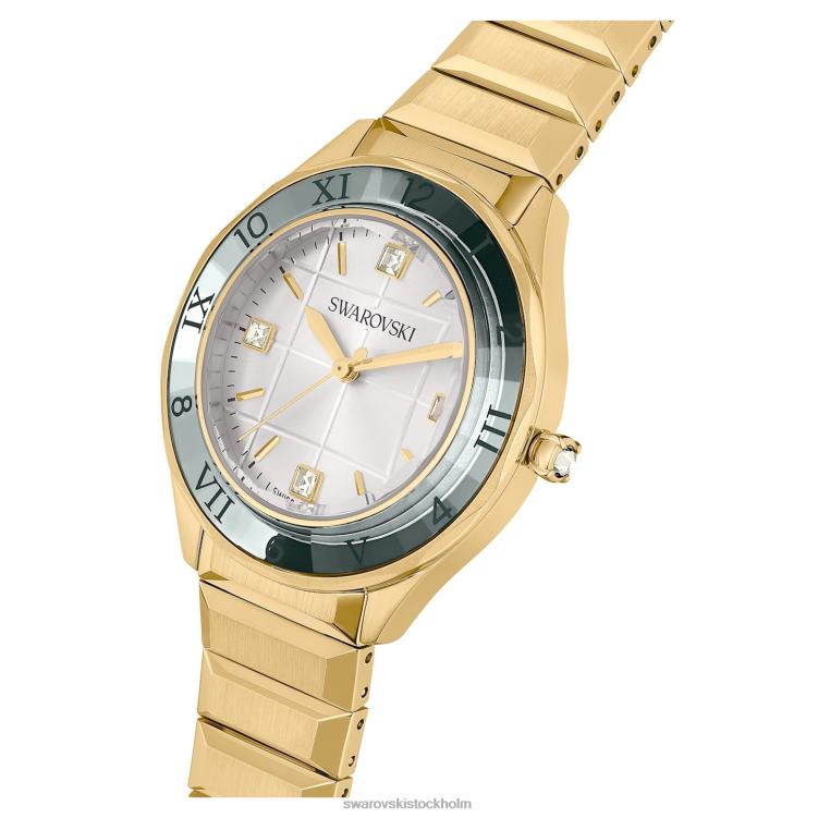 Swarovski 37mm klocka P28L1145 Tillbehör schweizisk tillverkad, metallarmband, guldton, guldfärgad finish