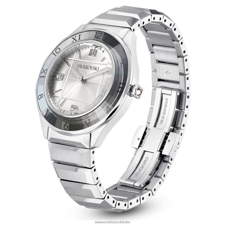 Swarovski 37mm klocka P28L1221 Tillbehör schweizisk tillverkad, metallarmband, silverton, rostfritt stål