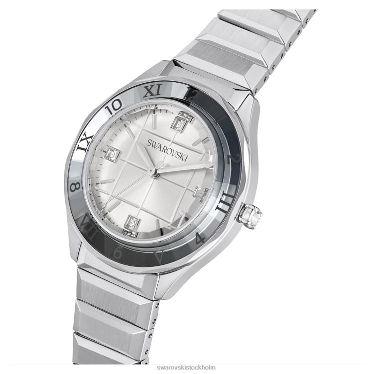 Swarovski 37mm klocka P28L1221 Tillbehör schweizisk tillverkad, metallarmband, silverton, rostfritt stål