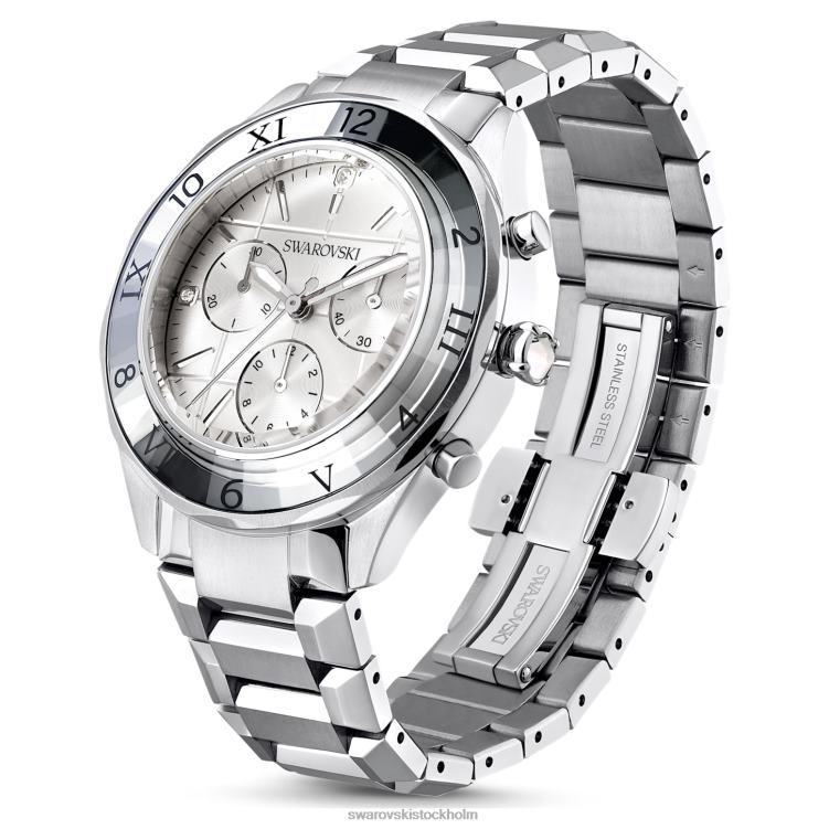 Swarovski 39mm klocka P28L1238 Tillbehör schweizisk tillverkad, metallarmband, silverton, rostfritt stål