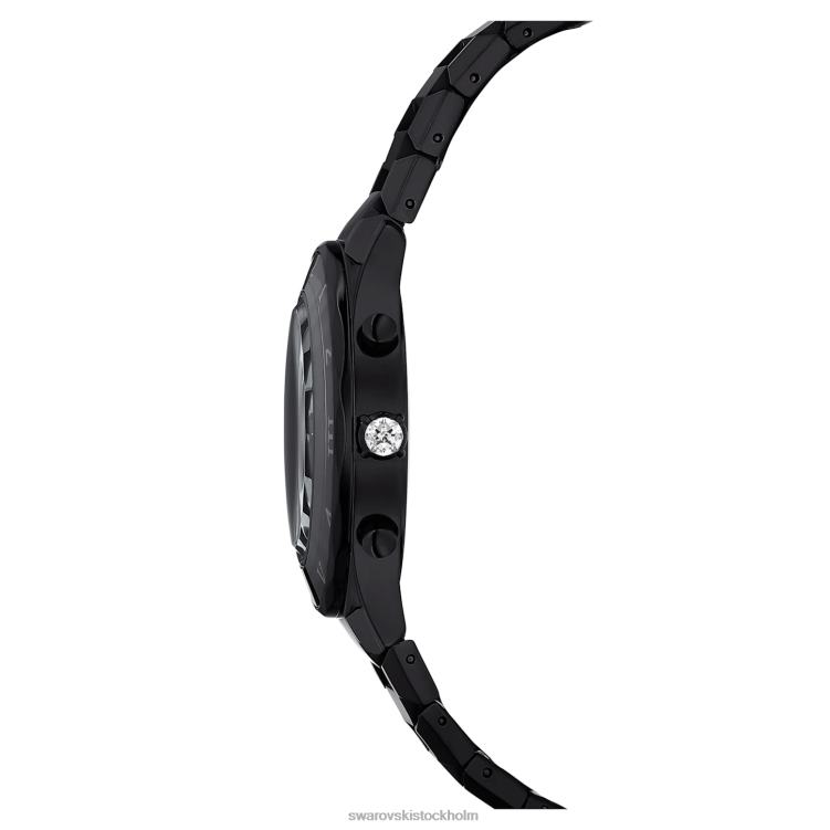 Swarovski 39mm klocka P28L1239 Tillbehör schweizisk tillverkad, metallarmband, svart, svart finish