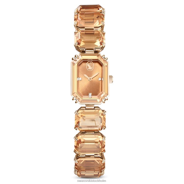 Swarovski Kolla på P28L1141 Tillbehör oktagonslipat armband, brunt, champagneguldfärgad finish
