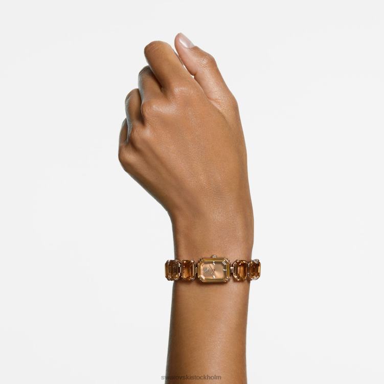 Swarovski Kolla på P28L1141 Tillbehör oktagonslipat armband, brunt, champagneguldfärgad finish